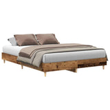 Bed Frame No Mattress Old Wood 150x200 cm King Size Engineered Wood 3328715
