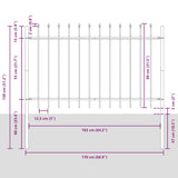 Fence Gate EMMEN with Spikes Steel 103x134.5 cm Green 146376