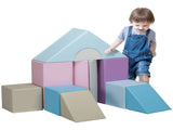 11-Piece Kids Soft Play Set, Foam Block, Toys for Climbing, Crawling, Blue T3398P348556