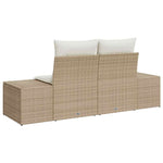 Garden Sofa with Cushion Beige 123 x 62 x 69cm Poly Rattan 42006796