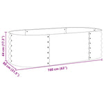 Garden Raised Bed 160x80x44 cm Galvanised Steel Grey 45529