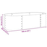 Garden Raised Bed 160x80x44 cm Galvanised Steel Grey 45529