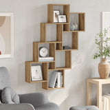 Wall Cube Shelf Artisan Oak 90x15x119.5 cm Engineered Wood 856597