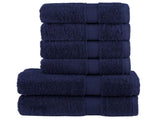 6 Piece Premium Towel Set SOLUND Navy Blue 600 gsm 137558