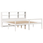 ZNTS Bookcase Bed without Mattress White 180x200 cm Super King Solid Wood Pine 3322023