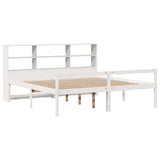 ZNTS Bookcase Bed without Mattress White 180x200 cm Super King Solid Wood Pine 3322023