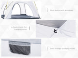 4 Person Automatic Camping Tent, Outdoor Pop Up Tent, Portable Backpacking Dome Shelter, Light Grey T3398P348684