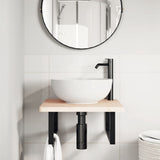 Shelf Brackets for Washbasin 2 pcs Black Rectangular Steel 4007272