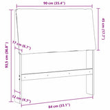 Upholstered Headboard Dark Grey 90 cm Solid Pine Wood 879305