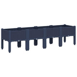 Garden Planter with Legs Blue Grey 160x40x42 cm PP 367901