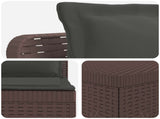 3-Seater Garden Sofa with Cushions Rattan Look PP Brown 3443839