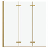 Shower Enclosure Gold 130 x 138 cm ESG Glass and Aluminium 42018541