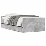 Bed Frame Concrete grey Engineered Wood 90x190 cm Single 3207381