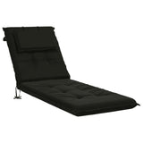 Sunlounger Cushion GEMERT 100% Polyester Black 190 x 60 x 9 cm 947529