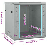 Network Cabinet with Storage Grey 60 x 60 x 65 cm Steel 42017640