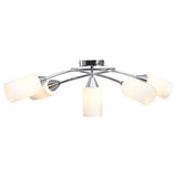 Ceiling Lamp with Ceramic Shades for 5 E14 Bulbs White Cone 289238