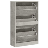 Shoe Cabinet Concrete Grey 63x24x103 cm Engineered Wood 342553