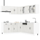 11 Piece Kitchen Cabinet Set Kalmar Gloss White Engineered Wood 3314913
