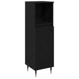 Bathroom Cabinet Black Oak 30 x 30 x 100 cm Engineered Wood 862884