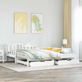 Daybed with Trundle and Drawers without Mattress White 90x190 cm Single 3302224