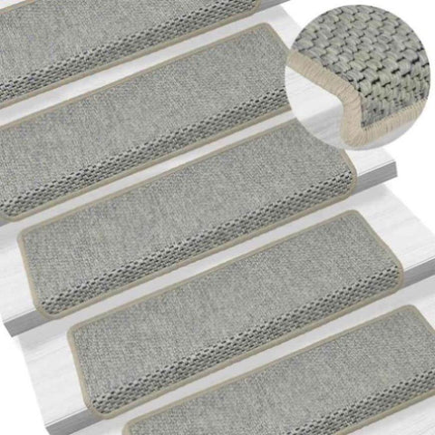 ZNTS Stair Mats Self-adhesive Sisal-Look 15 pcs 65x21x4 cm Green 326887