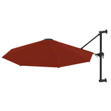 Wall-Mounted Garden Parasol with Metal Pole 300 cm Terracotta 47299