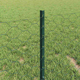 Fence with Post Green 0.4 x 50 m Steel and PVC 3336739