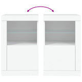 Side Cabinets with LED Lights 2 pcs White Engineered Wood 836631