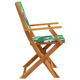 Folding Garden Chairs 4 pcs Green Fabric and Solid Wood 3214586
