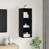 TV Cabinet Set Black Oak 37 x 37 x 107 cm Engineered Wood 875083