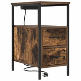 Bedside Cabinet with Drawer 2 pcs Smoked Oak 30 x 48 x 61 cm 859415