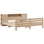 ZNTS Bed Frame without Mattress 200x200 cm Solid Wood Pine 3309890