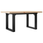 ZNTS Coffee Table O-Frame 80x50x40.5 cm Solid Wood Pine and Steel 3282728