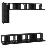 TV Cabinet Set 6 pcs Black Oak Engineered Wood 3393247