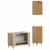 3 Piece Bathroom Cabinet Set ALKMAAR Sonoma Oak Engineered Wood 3417749