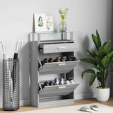 Shoe Cabinet Grey Sonoma 63x24x104 cm Engineered Wood 342568
