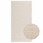 ZNTS Rug ZIZUR Cream 80x150 cm Jute Look Indoor and Outdoor 4010359