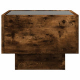 ZNTS Side Table with LED Smoked Oak 40x40x30 cm Engineered Wood 847501