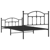 Metal Bed Frame without Mattress with Footboard Black 100x200cm 353452