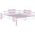 Bed Frame No Mattress Sonoma Oak 150x200 cm King Size Engineered Wood 3328710
