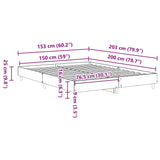 Bed Frame No Mattress Sonoma Oak 150x200 cm King Size Engineered Wood 3328710