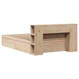 Bed Frame without Mattress 135x190 cm Double Solid Wood Pine 3323425