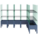 Garden Planter with Trellis Blue Grey 200x160x142.5 cm PP 367971