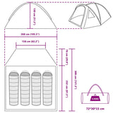 Dome Tent 4-Person 308 x 268 x 130 cm Grey and Orange Taffeta 42001010
