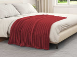 Throw Blankets 6 pcs Bordeaux Red 150 x 130 cm Fleece 42016893