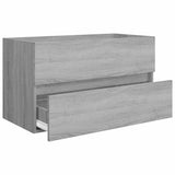 2 Piece Bathroom Furniture Set Grey Sonoma Engineered Wood 815739