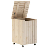 Laundry Basket with Wheels RANA 45x45x64 cm Solid Wood Pine 4002333