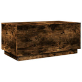 Coffee Table with LED Lights Smoked Oak 90x50x40 cm 839879