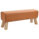 Bench 110 x 30 x 45 cm Real Leather Brown 42042111