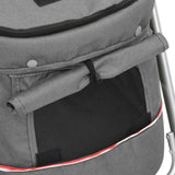 Folding Dog Stroller Grey 100x49x96 cm Linen Fabric 172203